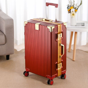 Marriage Dowry Luggage Womens Wedding Password Suitcase 24-Inch Bridal Dowry Box Universal Wheel Trolley Case Luggage Case