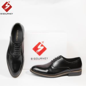 Giày oxford nam da bò cao cấp đế diễu SIGOURNEY màu đen trơn SIG17 bảo hành 18 tháng