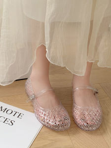 JIFANPAUL | Transparent Clear Toe Summer Flats Jelly Shoes
