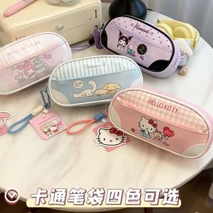 🎀 น่ารักมุ้งมิ้ง เป๋าใส่ดินสอ เครื่องสำอางค์ ลายการ์ตูน งานแท้ มีช่องซิป 2 ช่อง ขนาด 22×11×5 cm