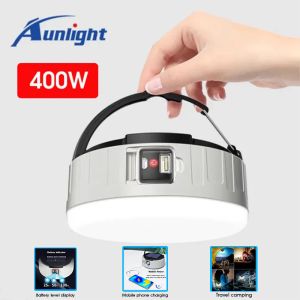 Aunlight 400W Lampu Pasar Malam Solar LED Lamp Portable Emergency Night Market Light 120 Lamp Beads Camping Light 露营灯