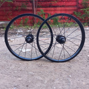 velg sepeda BMX16 inch untuk sepeda anak sepasang velg sepeda 16 in bisa cakram siap pakai sepasang depan blakang sudah dirakit dan disetel jari2