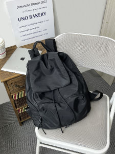 Water-Resistant Nylon Travel Backpack Casual Commuter Drawstring Bag for Women Lightweight Hiking Outdoor Bag Large Capacity