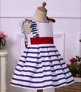 Pettigirl | Pettigirl New Summer Children Kids Girls White Elegant Vintage Birthday Stripe Cotton Dresses Clothing Boutique Age 2 7 8 12 14y