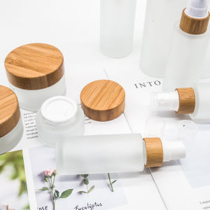 Sampsonia Bamboo Series Frosted Glass Cream Bottle/Spray Bottle/Lotion Bottle Cosmetic Sub-Bottle Face Cream Sample Bottle