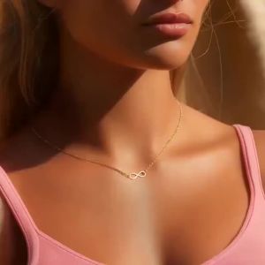 Dainty Stainless Steel Infinity Symbol Pendant Necklace For Women Minimalist Jewelry Accessories