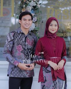 Kebaya Aveena Maroon Couple Modern Terbaru Brokat Tunangan Lamaran Wisuda Viral