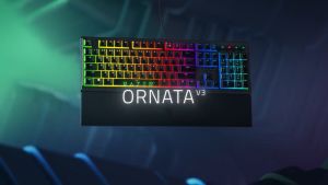 Razer Ornata V3 Wired Low-profile Mecha-Membrane RGB Keyboard with UV-Coated Keycaps Magnetic Wrist Rest Chroma RGB