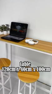 SiamHome Modern Long Bar Table 100/120/140cm Home Balcony Coffee Table High Bar Stool Chair Furniture Meja bar panjang 长台吧桌