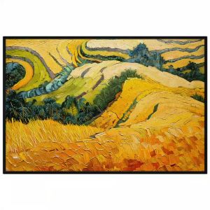 Tranh phong cảnh quê hươngcánh đồng lúa chín vàngphong cảnh ruộng bậc thang vùng miền núitranh treo tườngdán tường.CGI-469