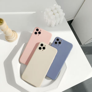 Flat Edge Candy Color Square Casing Silicone Soft Case for iPhone 11 Pro Max XS Max X XR SE 2020 8 Plus 7 Plus 6S Plus 6 Plus