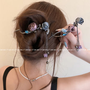 Elegant Flower Tassel Hair Clip for Women New 2025 Stylish Back of Head Hair Accessories Fashionable Hair Grips Hair Decorations