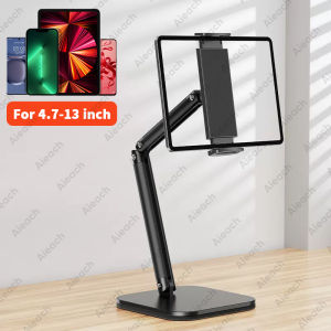 Tablet Stand Holder 15 in Adjustable Long Metal Flexible Arm for 4.7-13 in Phone iPad Stand Ergonomic Desktop Holder Multi-Angle