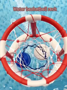 Water Basketball Hoop Inflatable Floating Basketball Stand for Family Swimming Pool Throwing Toys