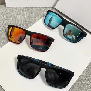 Retro Mens Square Cycling Sports Glasses UV Resistant Sunglasses Suitable for Daily Wear
