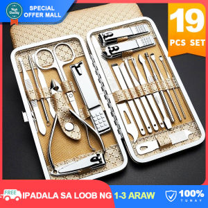 Premium Japanese Original Manicure 19pcs Set with Box Stainless Carbon Steel Nail Clippers Kit Personal Manicure Tools
