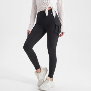 Womens High-Waisted Cargo Yoga Leggings with Pockets Butt Lifting Tummy Control Stretch Workout Pants for Outdoor Running Yoga Gym & Daily Casual Wear