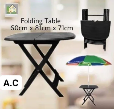 Folding table with umbrella hole outdoor picnic