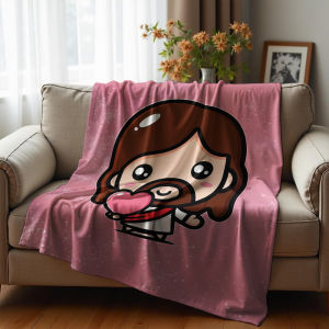 Beast Kingdom | Cartoon Jesus Cartoon Anime Print Flannel Blanket Soft Warm Throw for Kids Bedroom Sofa Christmas Office Car