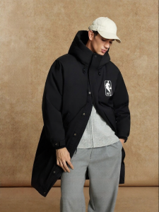 Jack Jones | NBA Collab Daily Wear Zipper Decorated Hooded Down Jacket