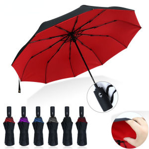 Double-Layer 10-Bone Automatic Folding Umbrella for Men and Women with Anti-Wind Design and Business Style for Two People‌。