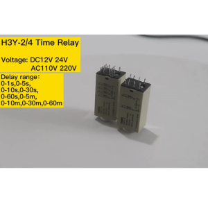 Timer mini H3Y-2 điện áp 12VDC 24VDC 220VAC rơ le thời gian 8 chân dẹp nhỏ kèm chân đế PYF08A
