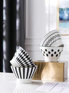 Durable Ceramic Dinnerware: French Hepburn Style & High-Legged Soup Bowls