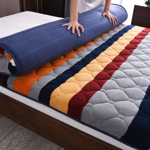 หมอนพิงหนาสำหรับฤดูหนาว หมอนรองพื้นผ้าคลุมเตียงแบบหนา อบอุ่นสำหรับบ้านและหอพักนักเรียน หมอนรองพื้นแบบใช้งานเดี่ยว ฤดูใบไม้ร่วง/ฤดูหนาว