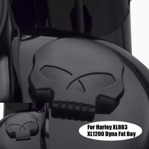 Black black eyes For Harley XL883 XL1200 Dyna Fat Boy Breakout Modified Skull Fuel Fuel Tank Cap Harley Motorcycle Accessorie