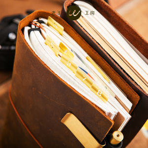 TN Journal Book Flaw Book Leak-Picking Cowhide Notebook Retro Handmade Travel Notebook Japanese Style Loose Spiral Notebook