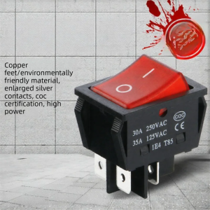 XunHe | High Current Electrical Welding Machine Switch 4-pin 2-way Red With Light