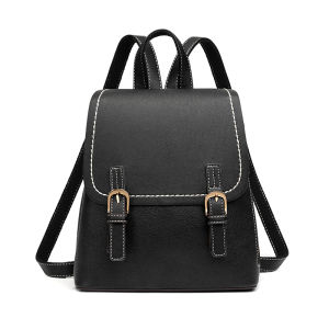 Fashionable Leather Womens Backpack Large Capacity Casual Commuting Travel Stylish Bookbag Double Shoulder Bag for Youth
