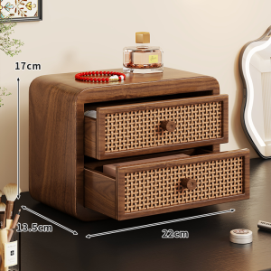 evesigar | Jewelry Storage Box Cosmetics Organizer Makeup Display Shelf Wooden