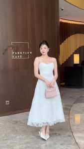 Đầm maxi ren trắng 2s kim sa Selena Dress