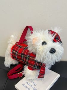 Cute Plush Dog Shaped Crossbody Bag Womens Fashionable Birthday Gift Soft Cute Trendy Handbag Single Shoulder Bag Handbag