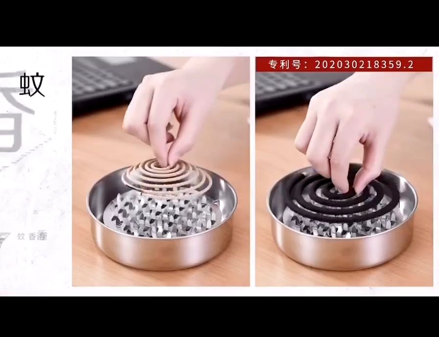 Mosquito coil holder Fireproof Mosquito Repellent Incense Tray Frame Sandalwood Coil Holder With Cover