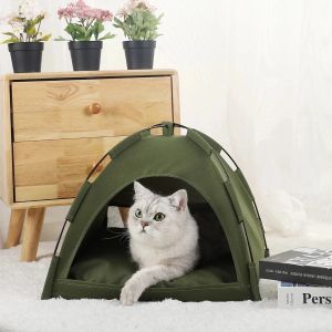 Lovinland Foldable Cat Tent Bed Four Seasons Universal for Cat and Dog Pet Nest Summer Cool Mat Portable Breathable Cat Puppy House Cave Hut Indoors and Outdoors Camping