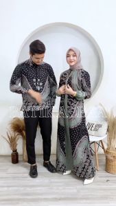 Couple Gamis Kemeja Batik Katun Halus Padma Hijau