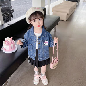 Áo Khoác Denim Trẻ Em Nữ Mùa Xuân 2024 Phong Cách Mới Hàn Quốc Thường Ngày Áo Khoác Trẻ Em Sơ Sinh Áo Khoác Ngoài Mùa Xuân
