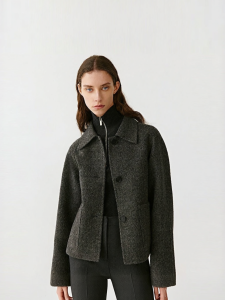ICICLE | Shrunk Blended Coarse Double-faced Tweed Coat