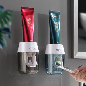Upgrade Your Bathroom with This 1pc Toothpaste Squeezer and Storage Rack - Automatic Toothpaste Refills Made Easy!