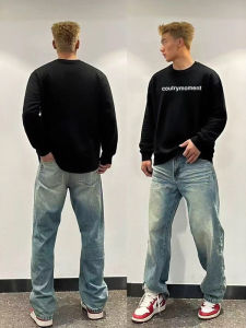 Áo Thun Nam Tay Dài in Chữ Cổ Tròn Thời Trang Thu Đông Thường Ngày Cotton Phong Cách Đường Phố Mỹ