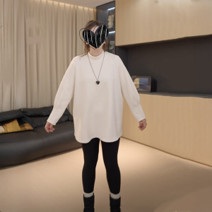 Áo Len Dệt Kim Cỡ Lớn Hai Mặt Dài Vừa Phải Mùa Đông Cho Nữ Áo Lót Bên Trong Che Mông Dáng Rộng Cổ Tròn Tay Dài