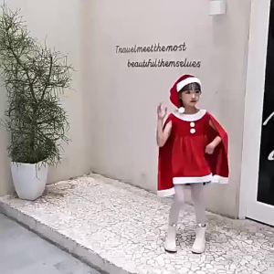 Children's Christmas Clothes Set: Gold Velvet Boys & Girls Santa Claus Dress Up