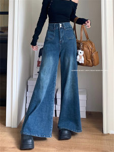 กางเกงยีนส์ทรงหลวมเอวสูงสไตล์วินเทจสำหรับผู้หญิง กางเกงขายาวทรงหลวม กางเกงขายาวทรงขากระบอกเล็ก ทรงหลวม สวมใส่สบาย