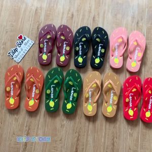 Dép tông nữ xỏ ngón họa tiết Chanh Lemon trái cây thời trang đi biển đi chơi iDEP DL188