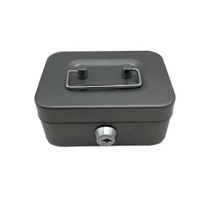 1PC Metal Key Lock Cash Box with Handle Small Kids Money Organizer Storage Box with Lockable Cover for Easy Cash Management