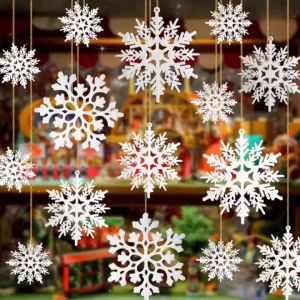 Aka 30Pcs Snowflakes Ornaments Pack: Snow Flakes Christmas Decor with Snowflakes Garland White Christmas Wreath & Snowflakes Decoration Christmas Tinsel Garland for Christmas Tree Decorations | Xmass Decoration Sale & Xmas Tree Decor