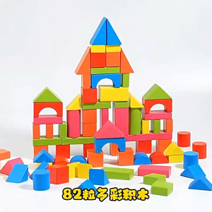 Wooden Building Blocks Kids Educational Toys Preschool Learning Montessori Stacking Puzzle Mainan Kayu