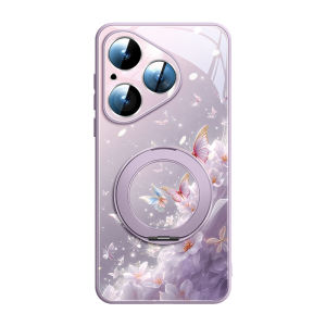 GGUU | Spirit Butterfly GGUU Huawei Pura80 Pro Case Ultra Magnetic Suction Glass Cover With Strap Crossbody Compatible With P80 New Model